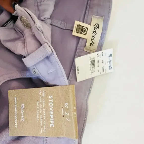 Madewell Stove Pipe High Rise Straight Leg Jeans Size 27 NWT Purple - Picture 5 of 10